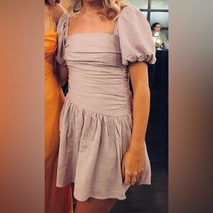 Hello Molly mini dress ruched linen blend worn once